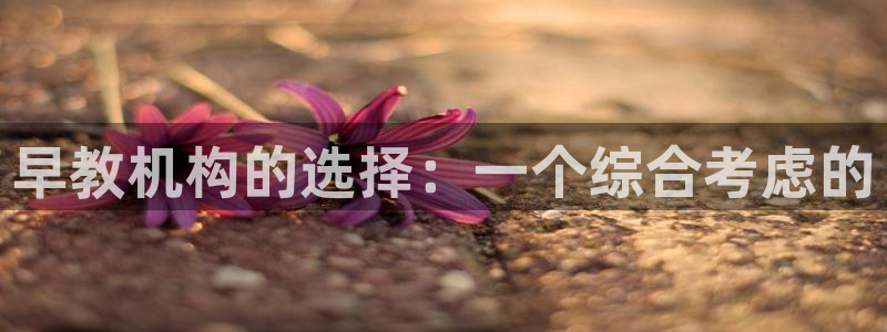 威九国际第一页：早教机构的选择：一个综合考虑的