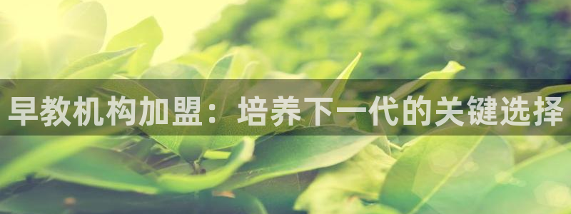 威九国际官网在线进入网站查询：早教机构加盟：培养下一代的关键选择