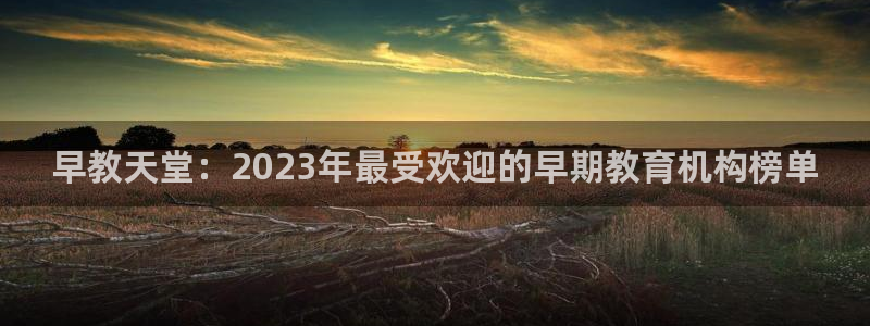 威九国际网站:早教天堂:2023年最受欢迎的早期教育机构榜单